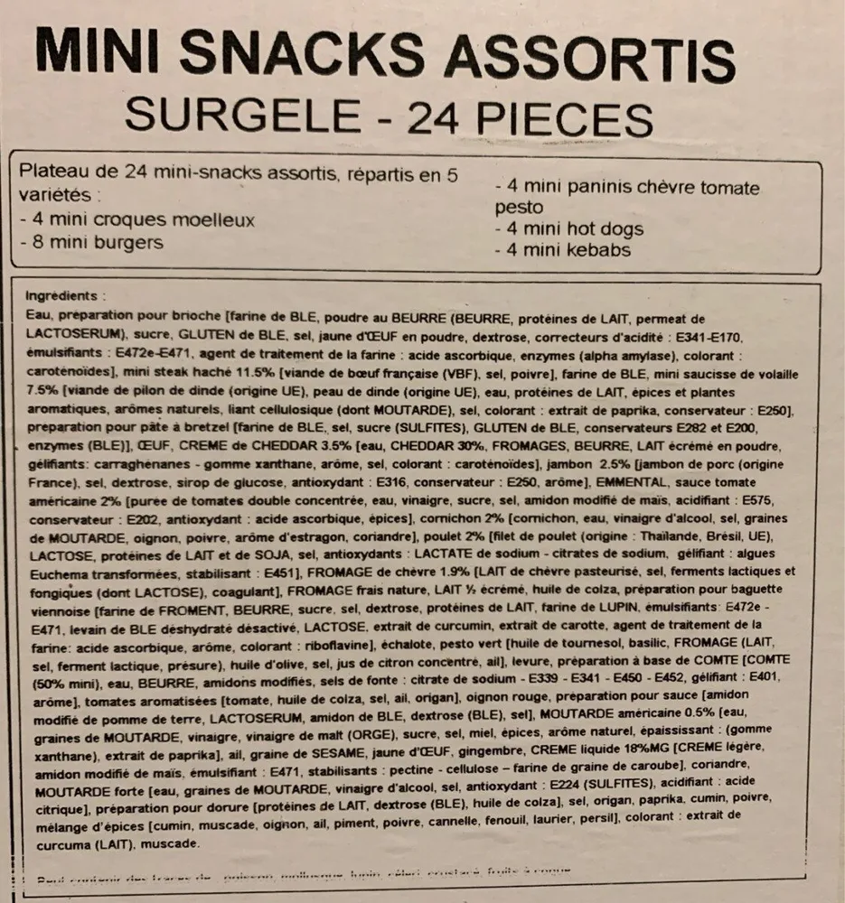Mini snacks assortis