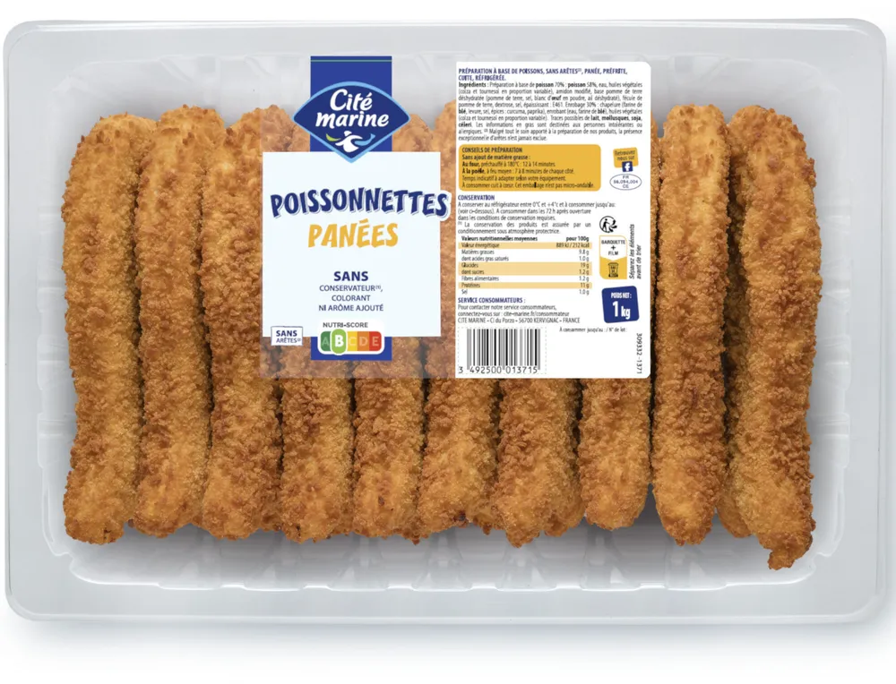 Poissonnettes panées - 1 Kg - Frais