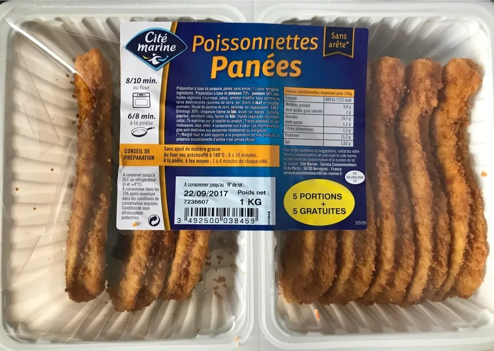 Poissonnettes panees