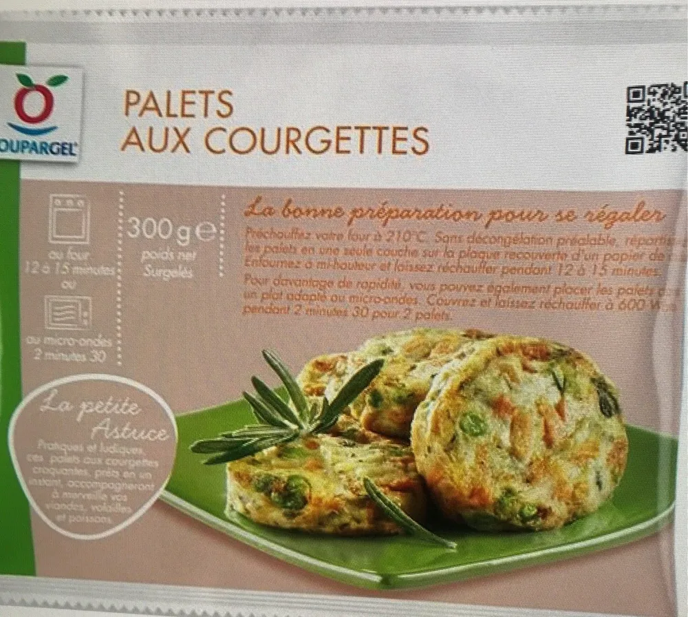 Toupargel 8 Palets aux Courgettes 300 g Surgelé