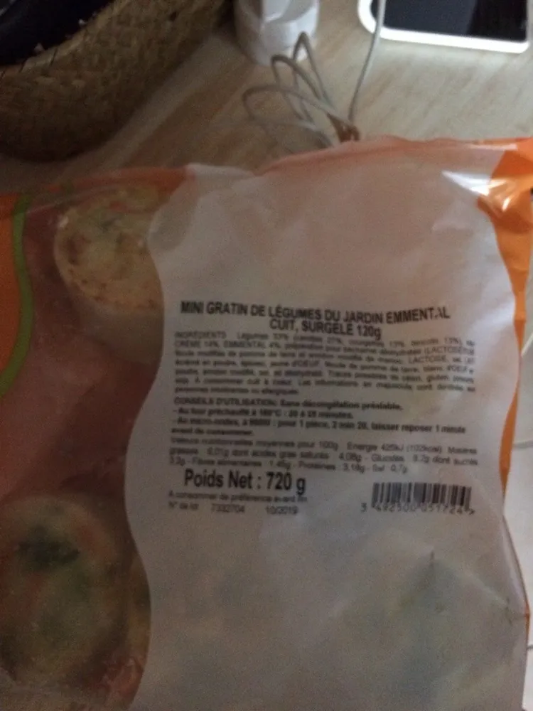 Mini gratin de légumes surgelés