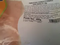 Panes de ble fromage et epinards