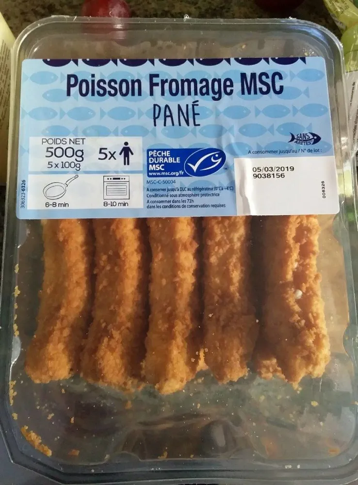 Poisson fromage MSC pané