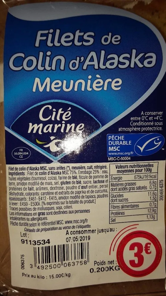 Filets de Colin d'Alaska
