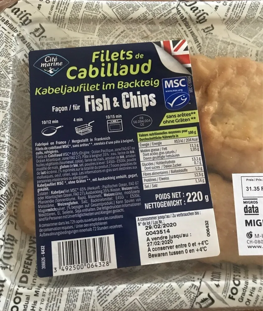 Fish & Chips cabillaud