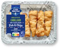 Aiguillettes de cabillaud MSC façon fish & chips - 210g - Frais