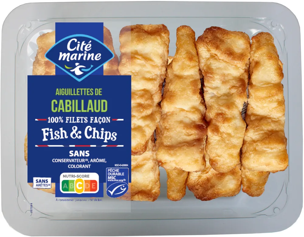 Aiguillettes de cabillaud MSC façon fish & chips - 420g - Frais