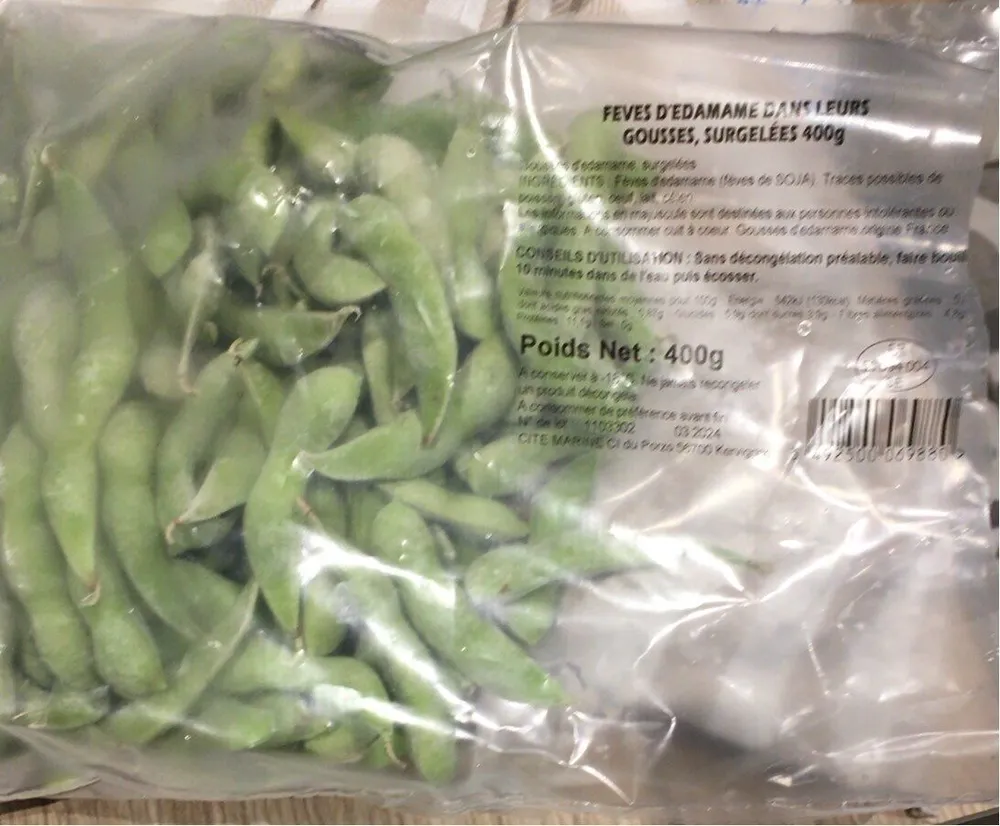 Fèves d’edamame dans leurs gousses