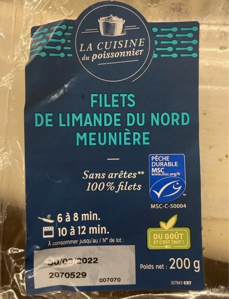 filets de limande du nord meunière