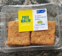Tranches de colin d'Alaska panées