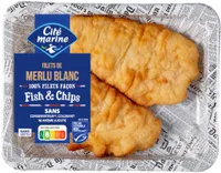Filets de merlu blanc MSC façon fish & chips - 230 g - Frais