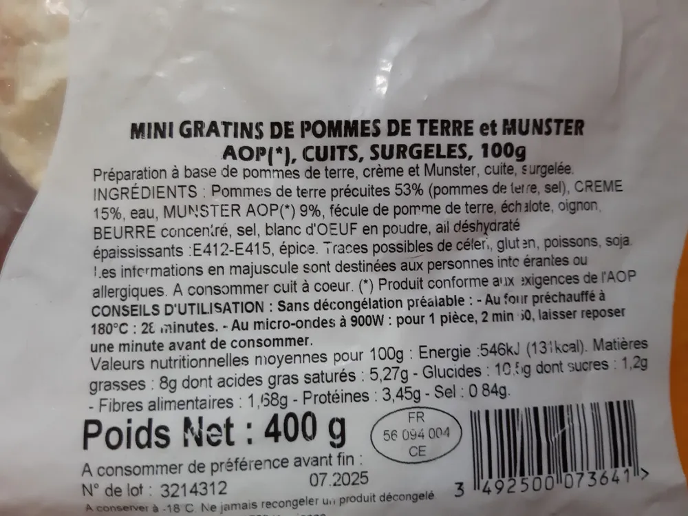 Mini gratins de pommes de terre et Munster