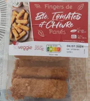 Fingers de blé, tomates et chèvre panés