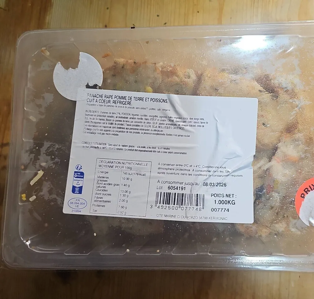 Panaché râpé pomme de terre et poissons