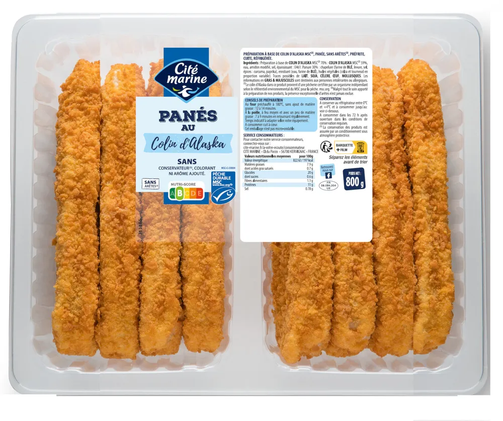 Panés au colin d'Alaska MSC - 800g - Frais