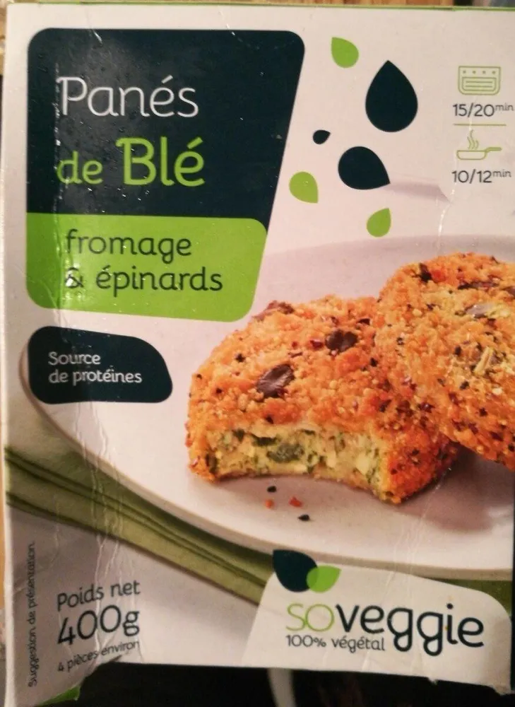 Panés de blé fromage epinards