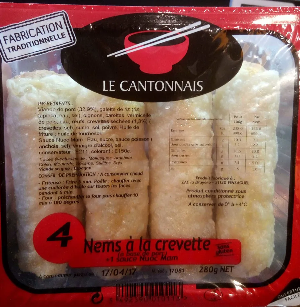 4 nems à la crevette