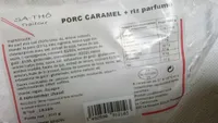 Porc caramel + riz parfumé