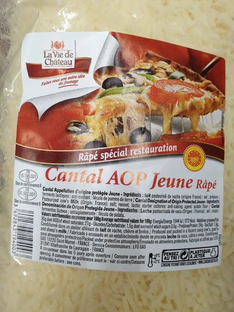 Cantal Jeune Râpé Aop 28% - Sachet De 2KG