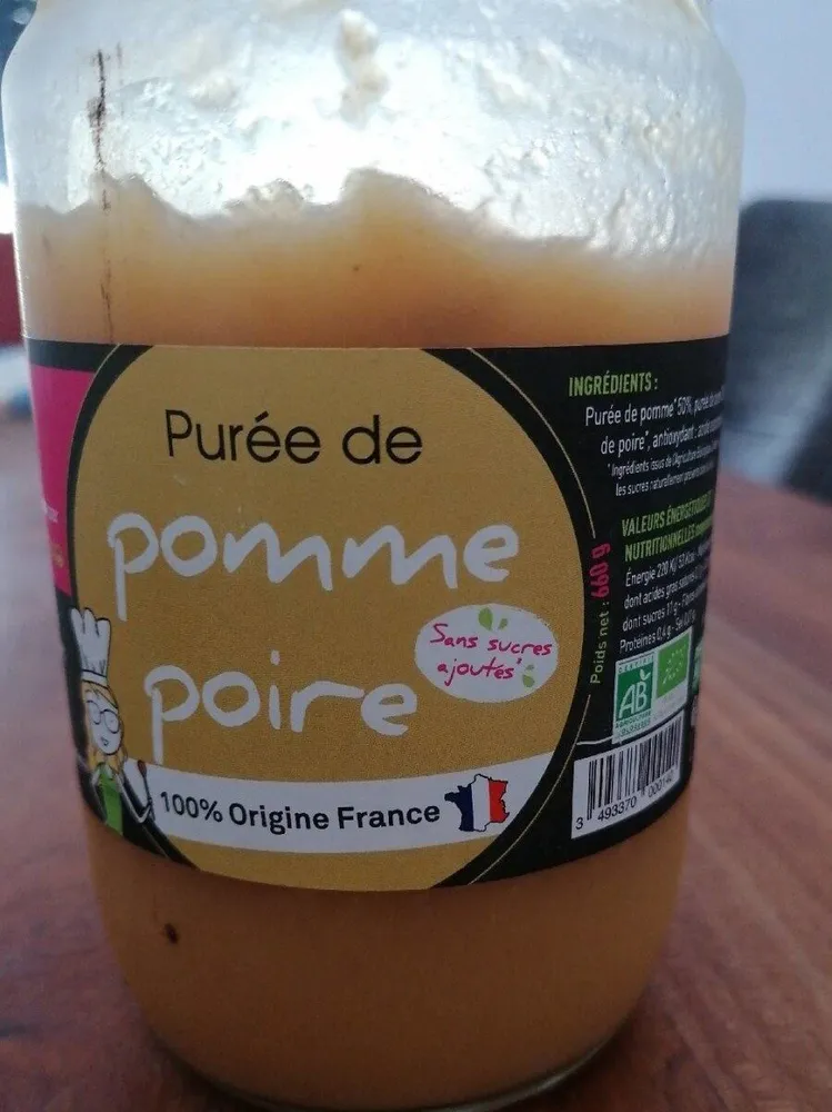 Purée de pommes poires