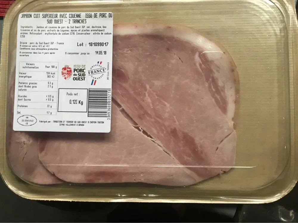Jambon cuit superieur