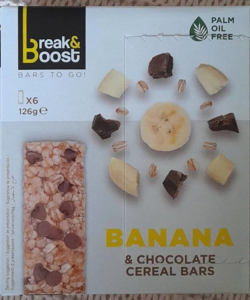 Banana and chocolate cereal bar