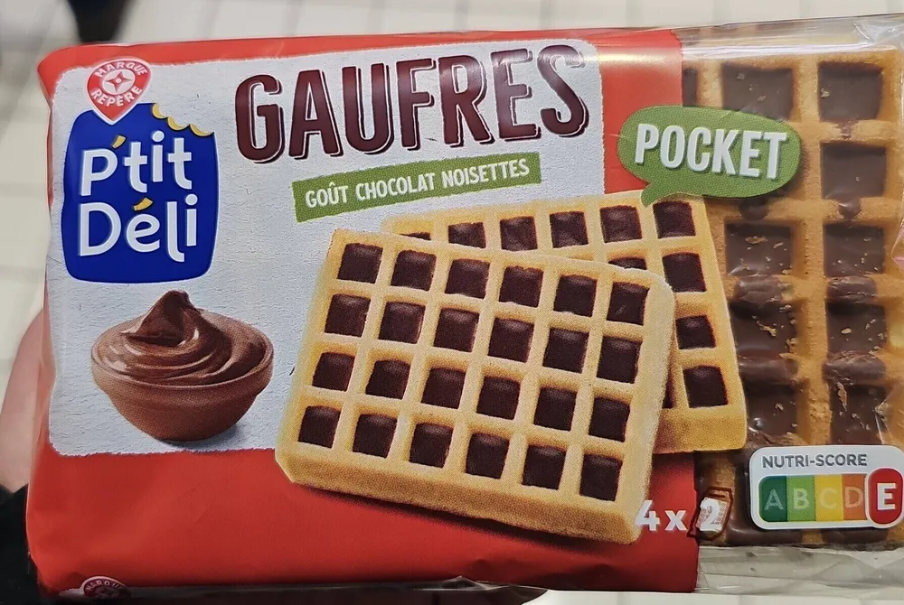 Gauffres goût chocolat noisettes