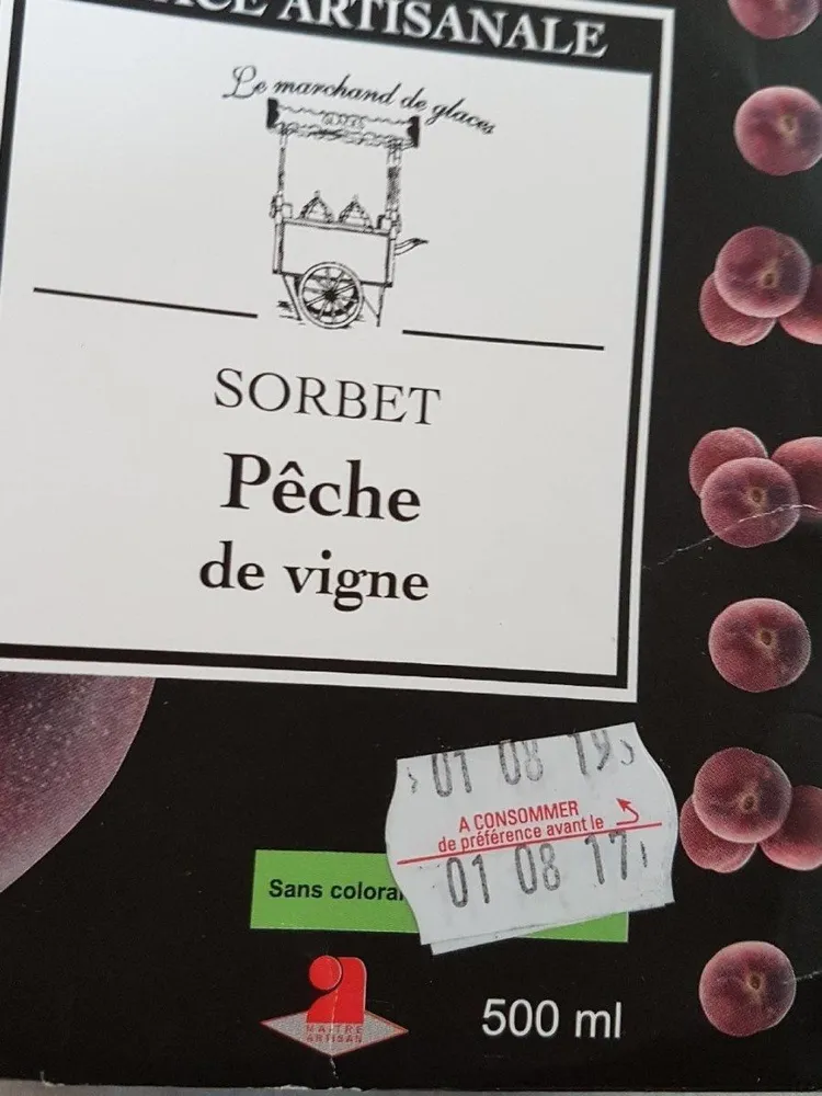 Sorbet pêche de vigne
