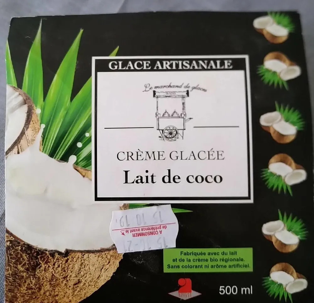Crème glacée lait de coco