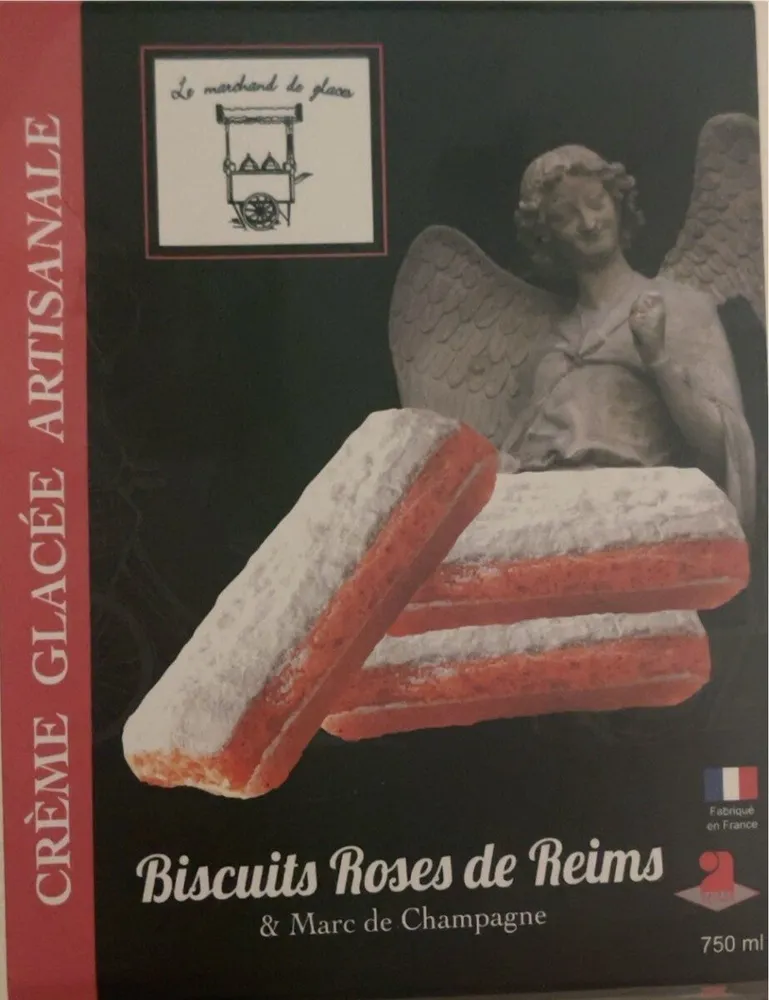 Crème glacée artisanale aux biscuits roses de Reims