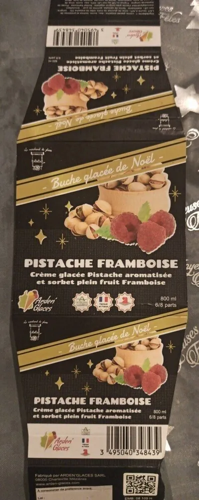 Buche glacée de Noël pistache framboise