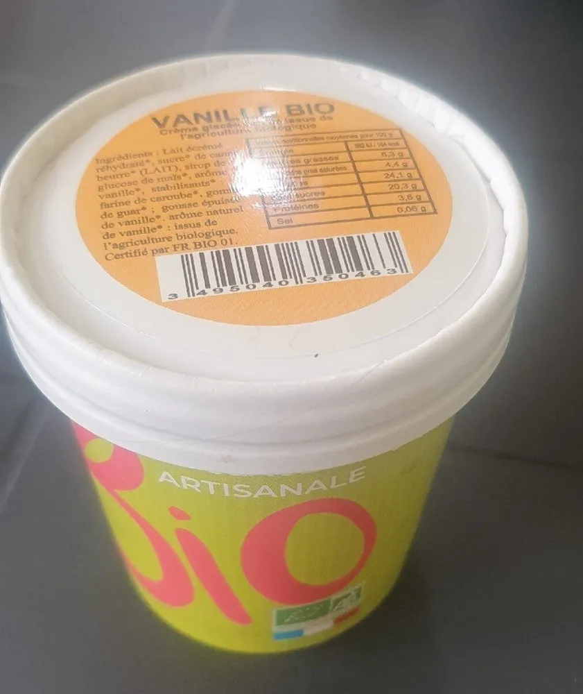 Crème glacée bio vanille