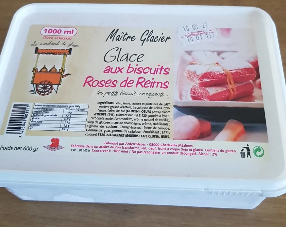 Glace aux biscuits roses de Reims