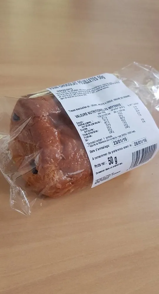 Pain chocolat feuilleté