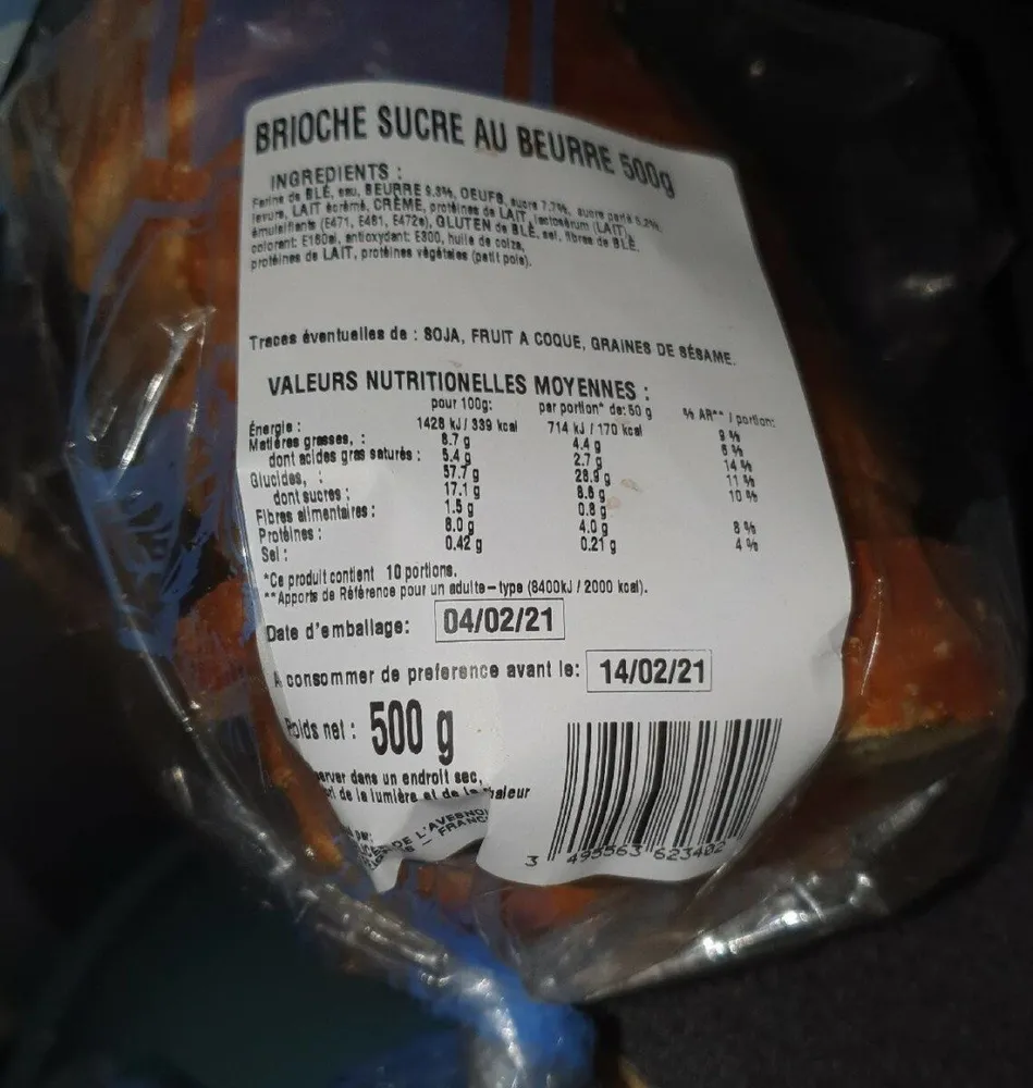 Brioche sucre au beurre