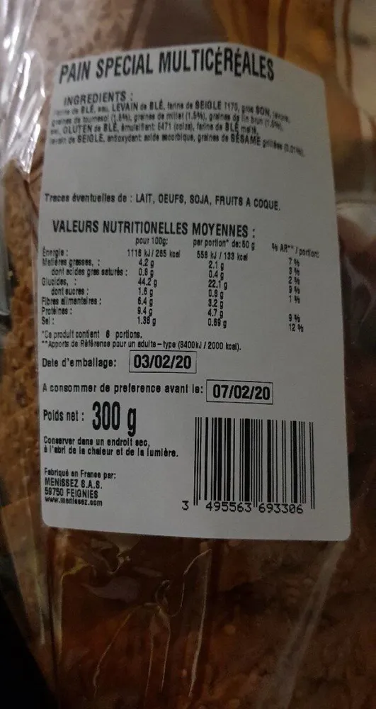 Pain spécial multicéréales