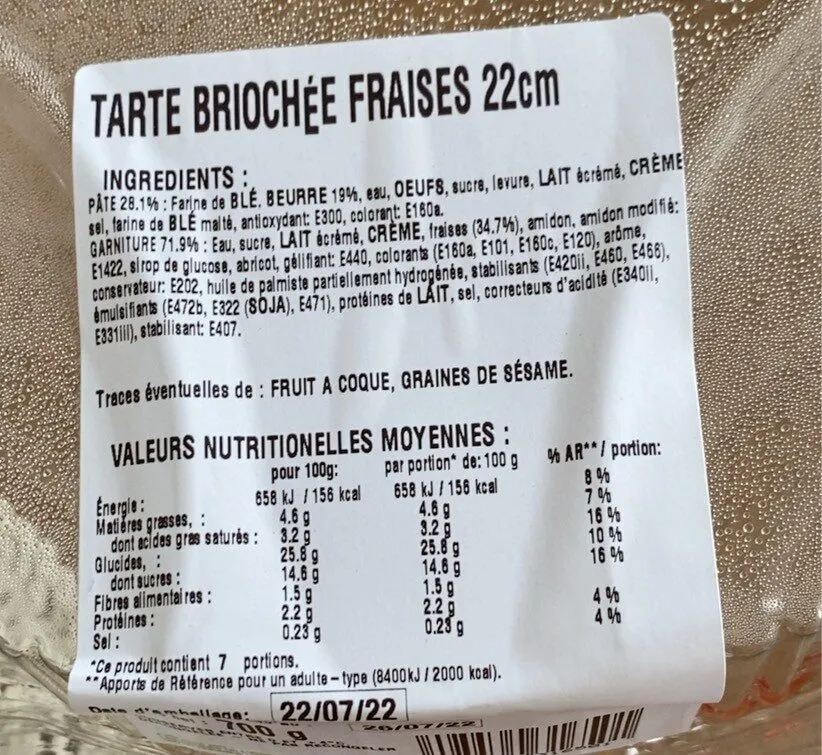 Tarte brioché fraise