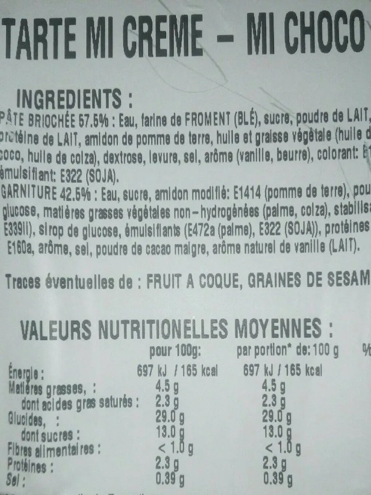 Tarte mi-creme mi-choco