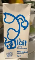 Le lait Demi écrémé UHT