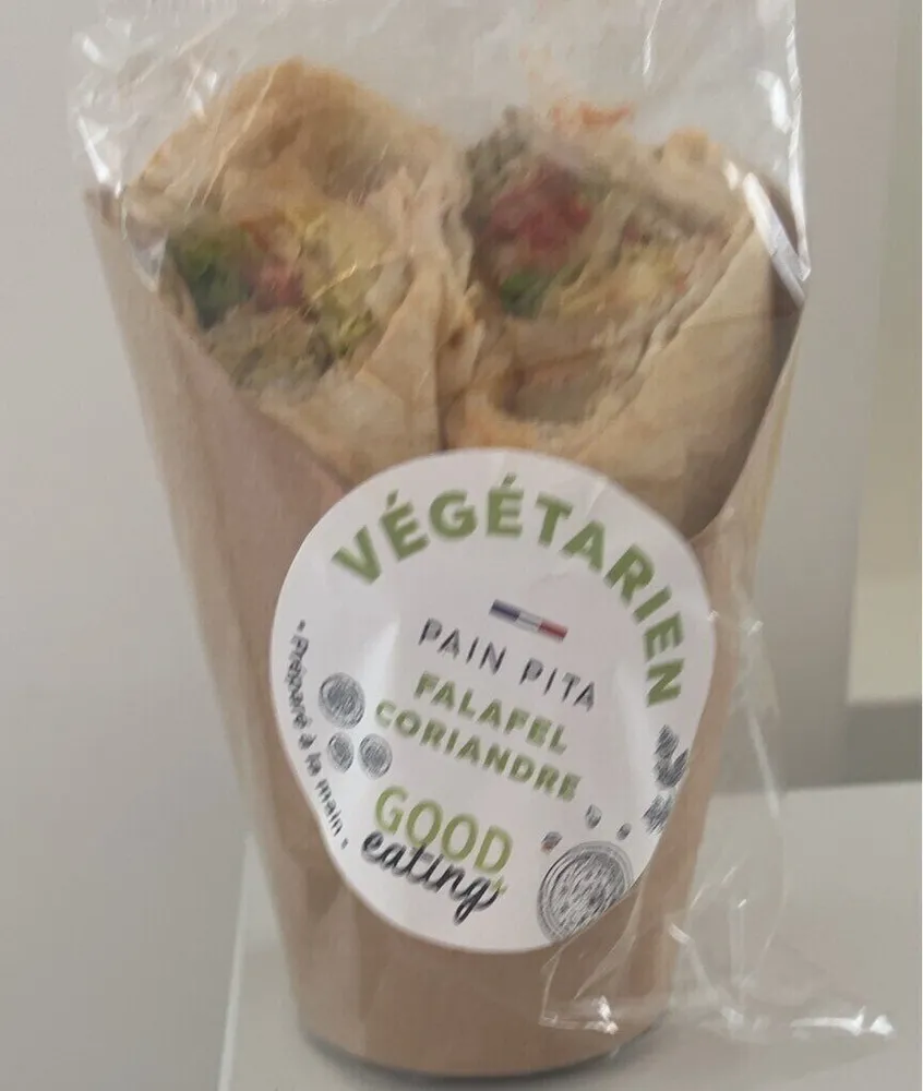 Pain pita falafel houmous coriandre