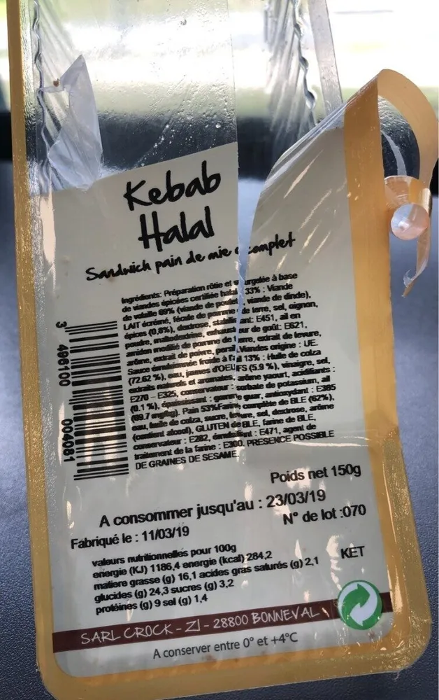 Kebab Halal sandwich