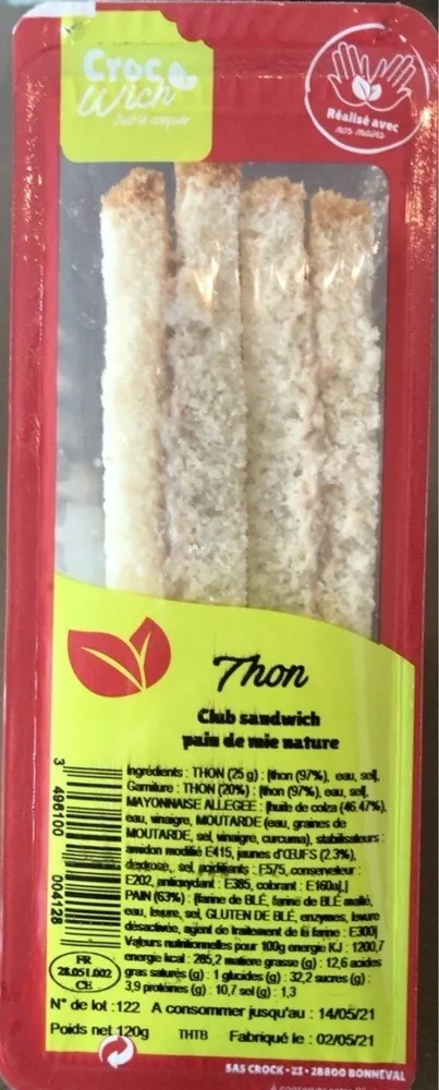 Club sandwich pain de mie thon