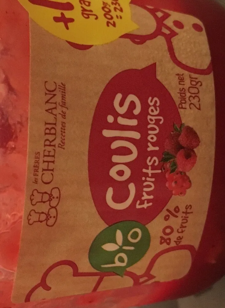 Coulis fruits rouges