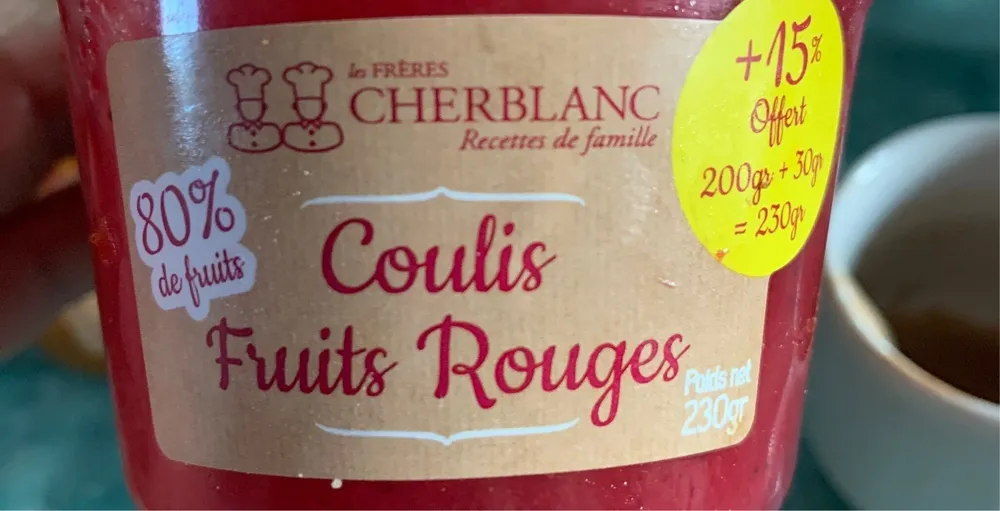 Coulis fruits rouges