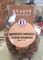 Meringues enrobees saveur framboise chocolat au lait