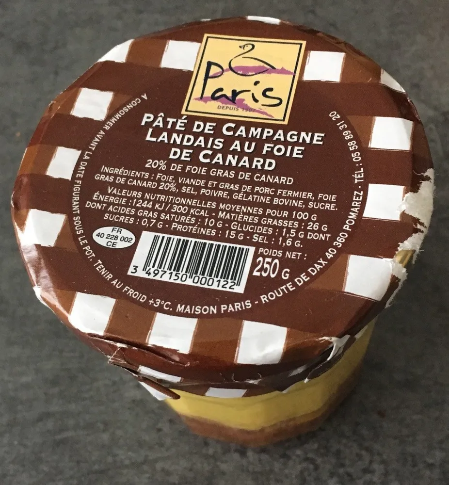 Pâté de campagne Landais au foie de canard