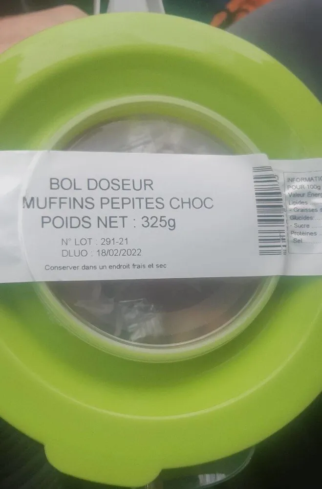 Bol doseur muffins pépites de chocolat