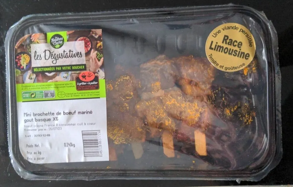 Mini brochette de boeuf mariné goût basque x6