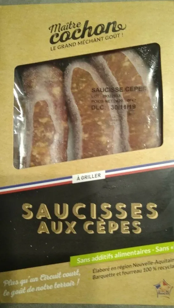 Saucisses aux cèpes