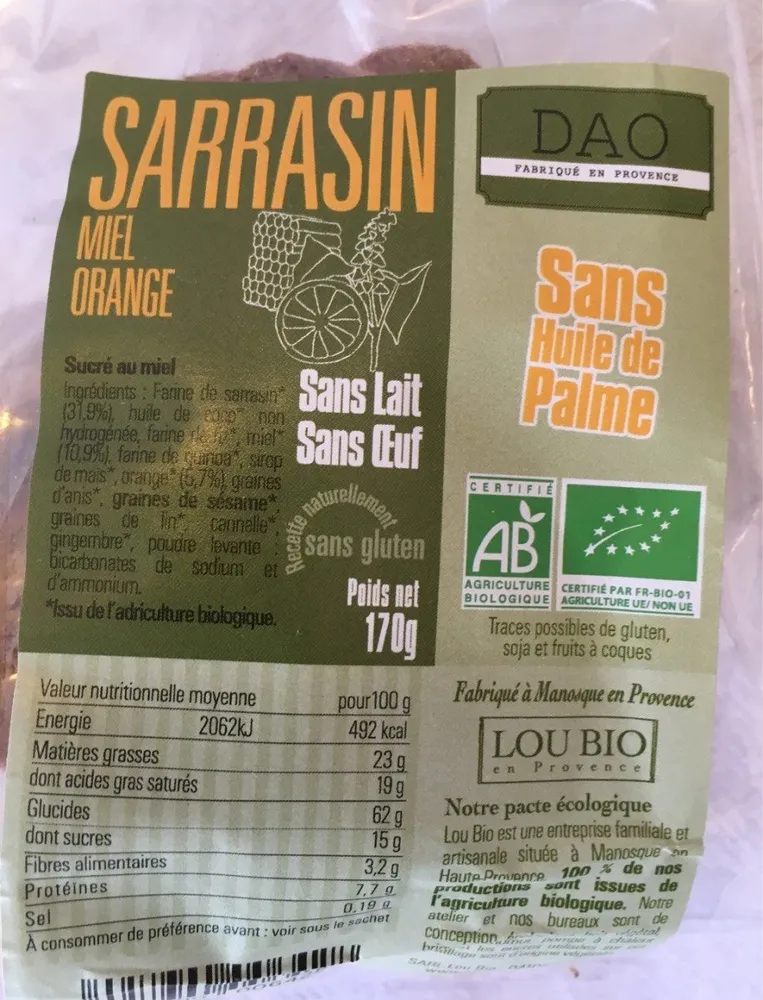 Sarrasin Miel Orange